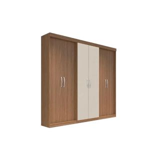 Roupeiro 6 Portas PH1675 Nogal/Off White Herval