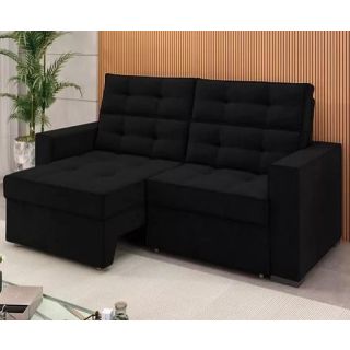 Sofá 3 Lugares Berlim 2,00 7784 Preto Arte Cúbica