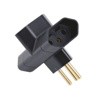 Plugue T 2P+T 10A/250V Preto e Branco Tramontina