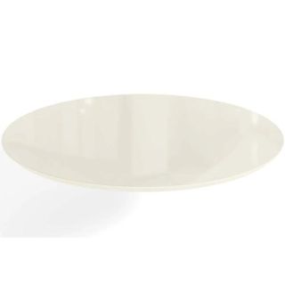 Tampo Redondo 105cm Vidro Off White Madeirado Kappesberg