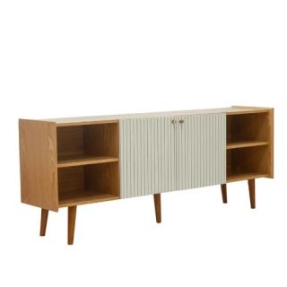 Rack 2 Portas Vértice Cinamomo White Laca Brilho Genialflex