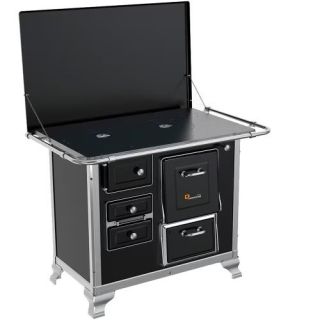 Fogão a Lenha N°1 com Gabinete Preto Lado Direito Petrycoski