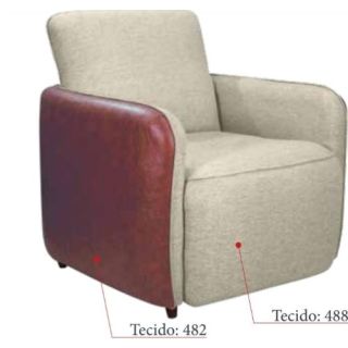 Poltrona Zurique L482 E483 Couro/Linho Matrix