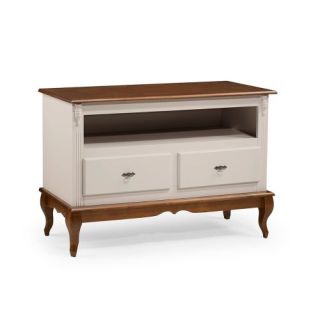 Rack 1,20 2 Gavetas Laca Branco/Imbuia Linz