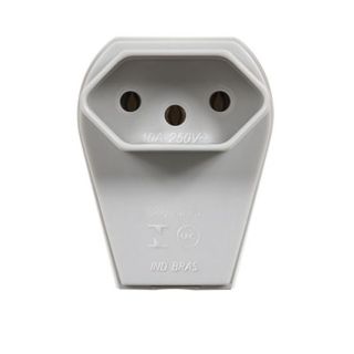 Plug Fêmea Cinza 2P+T Universal Comp 10A Pezzi