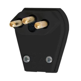 Plug Macho Preto 2P+T com Prensa Cabo 10A Pezzi